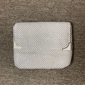 Vintage white mesh clutch purse bag